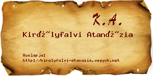 Királyfalvi Atanázia névjegykártya